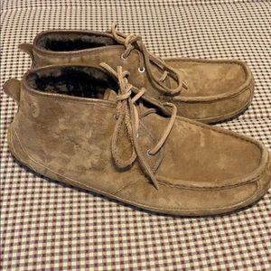 Men’s UGG lined suede slippers